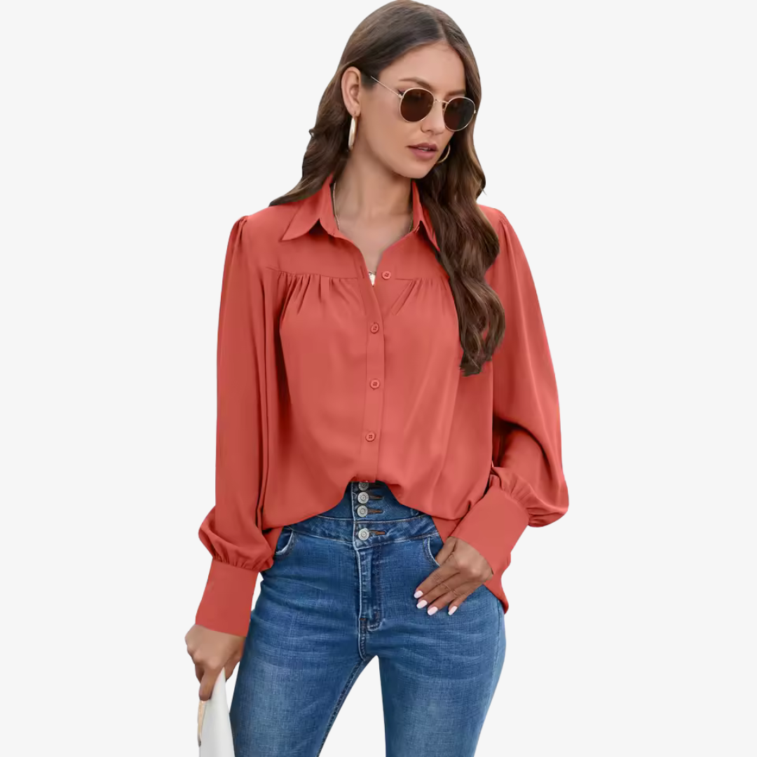 Women's Casual Button-Down Blouse | Long-Sleeve
