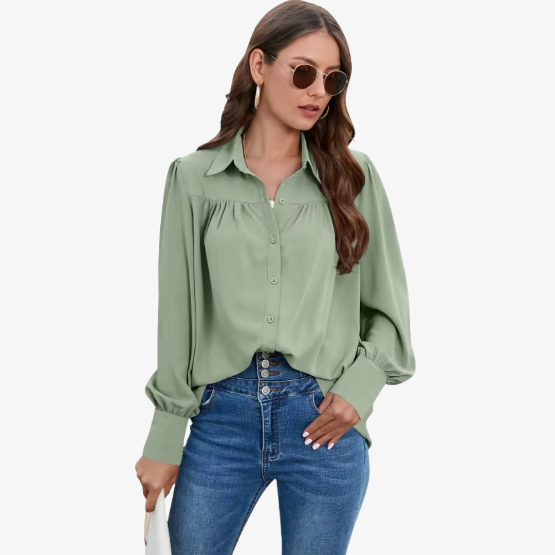 Women's Casual Button-Down Blouse | Long-Sleeve