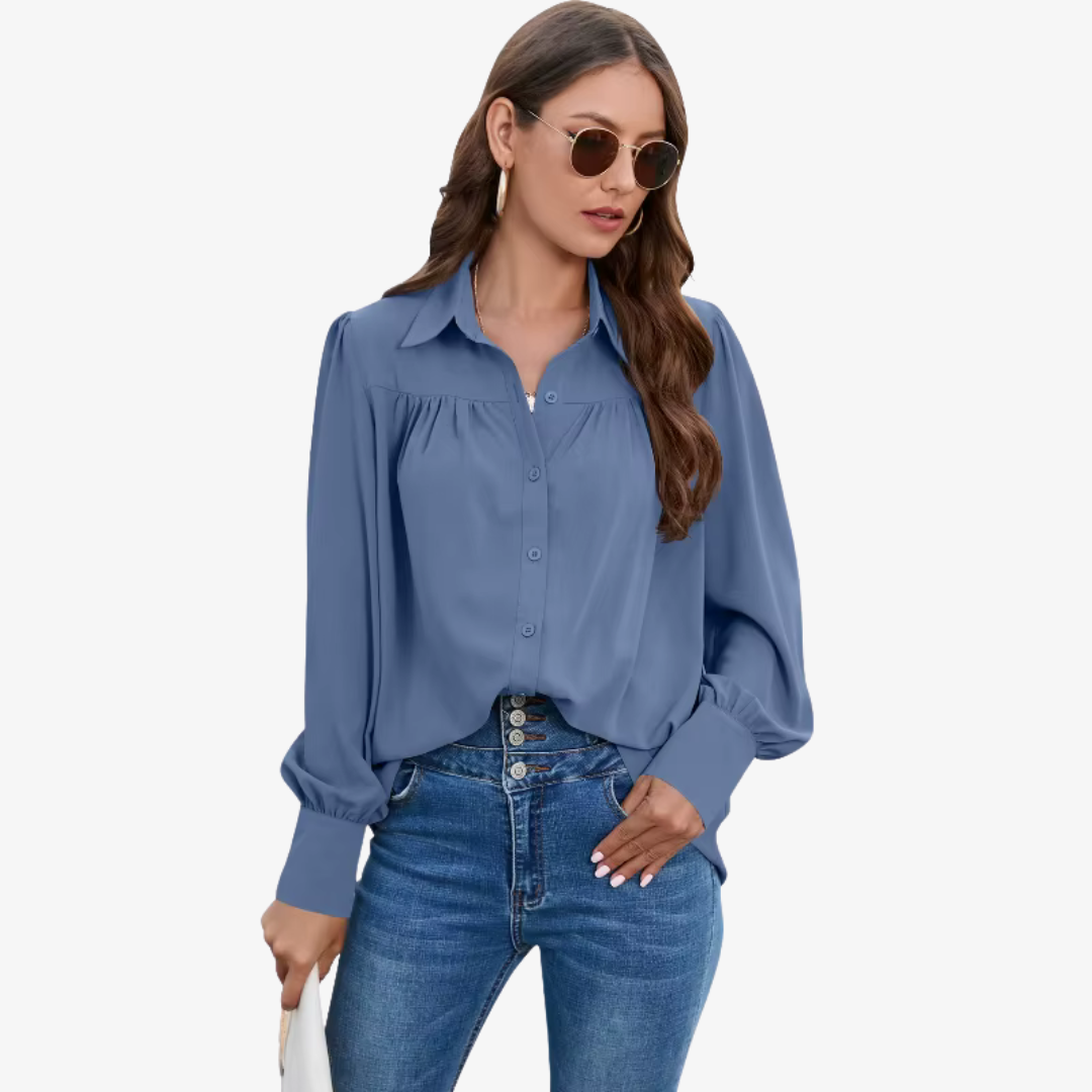 Women's Casual Button-Down Blouse | Long-Sleeve