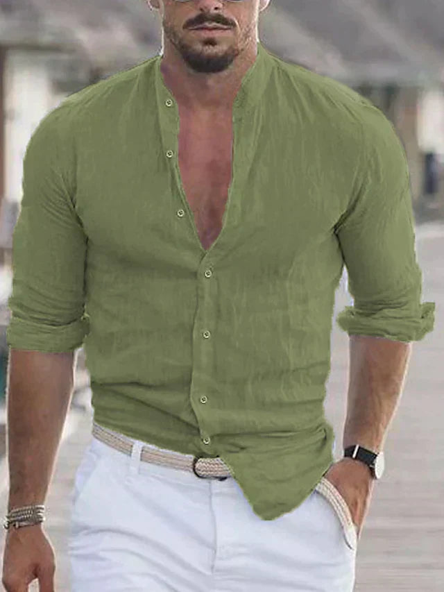 Men's Casual Henley Shirt | Long Sleeve