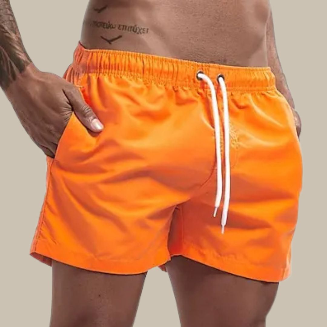 Men's Summer Swim Shorts | with Drawstring and Side Pockets