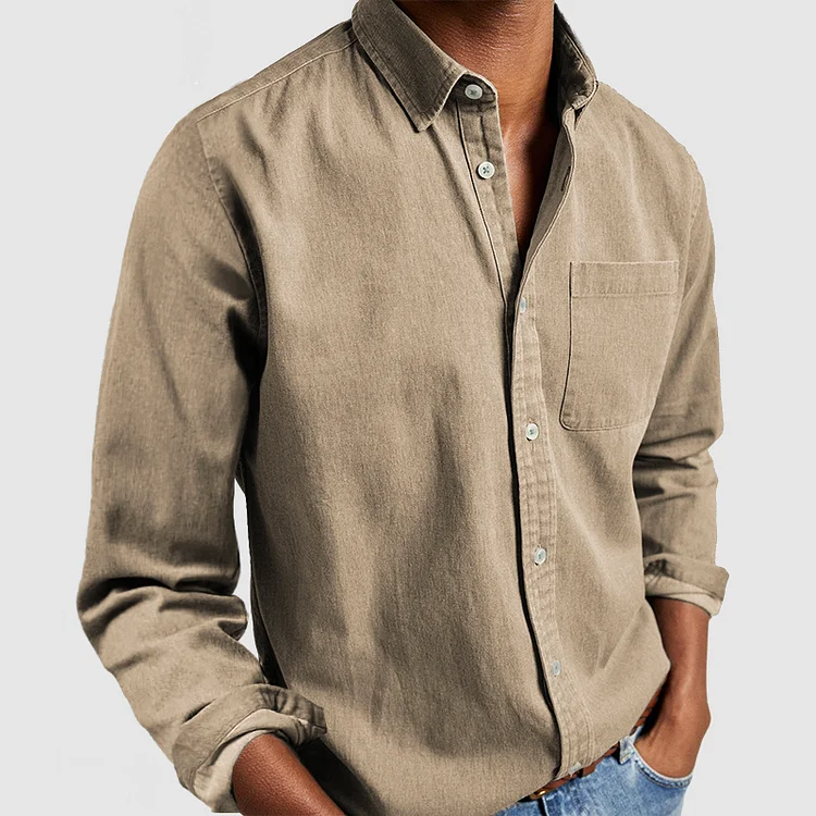 Men's Casual Button-Down Shirt | with Chest Pocket