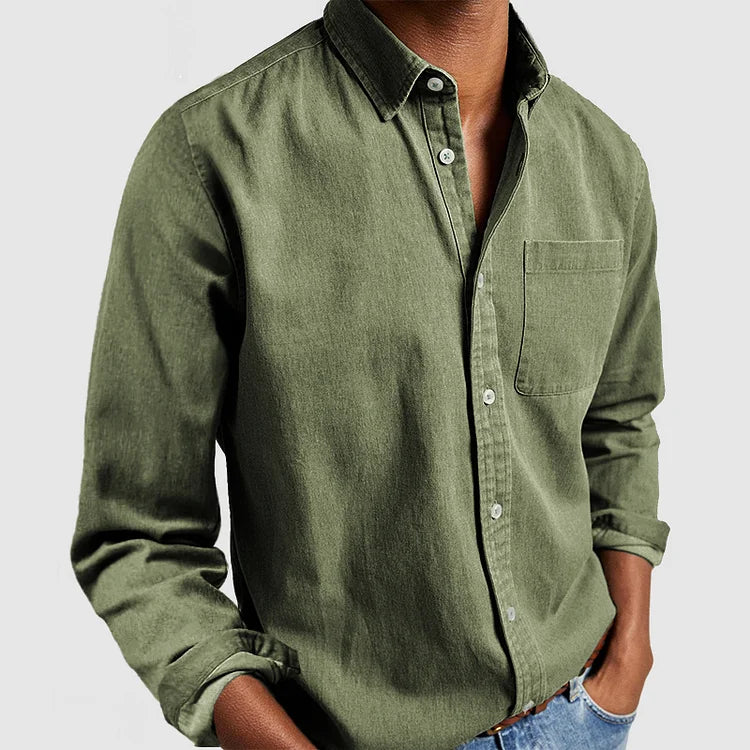 Men's Casual Button-Down Shirt | with Chest Pocket
