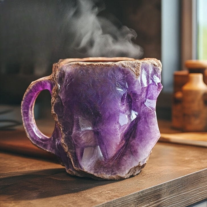 Handmade Mineral Crystal Coffee Mugs | Insulating & Microwave Safe | 350–450 ml