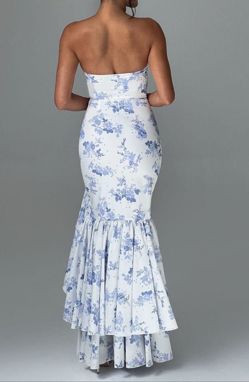 Alba Maxi Dress - Blue Floral Print