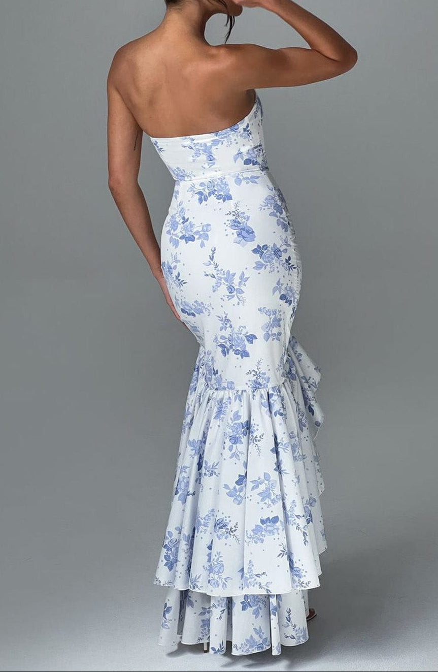 Alba Maxi Dress - Blue Floral Print