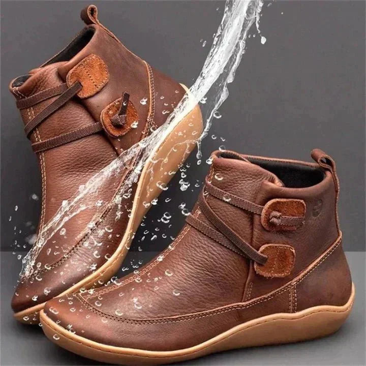 Women's Buckle Strap Boots | Flat