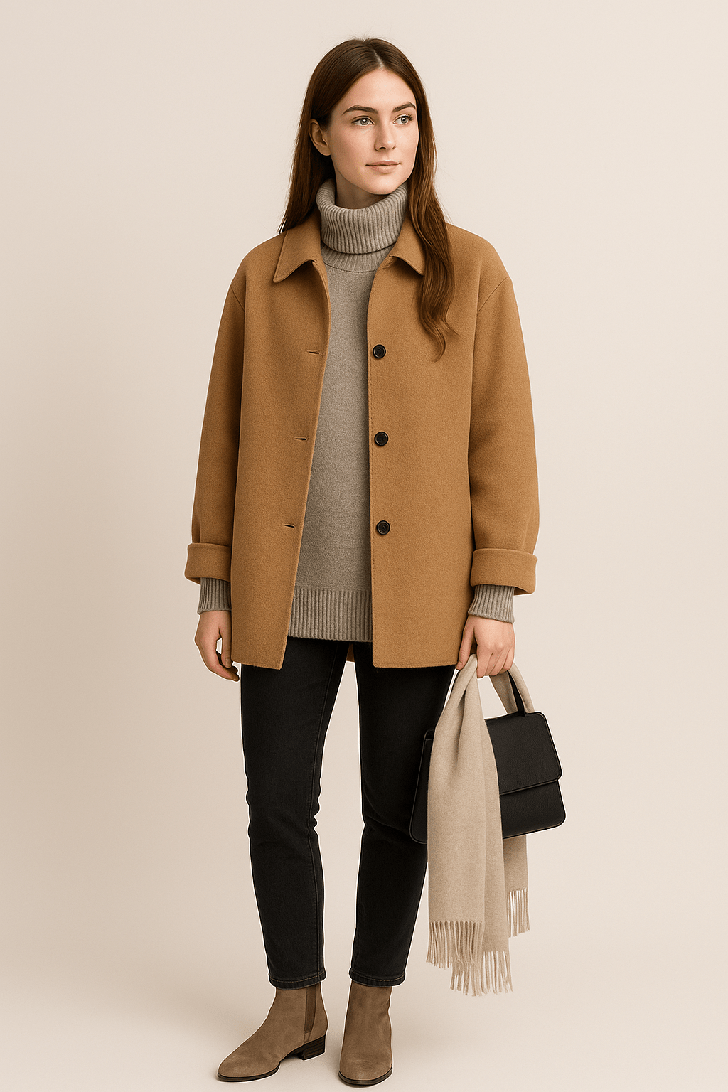 Women's Wool-Blend Coat | Button Closure