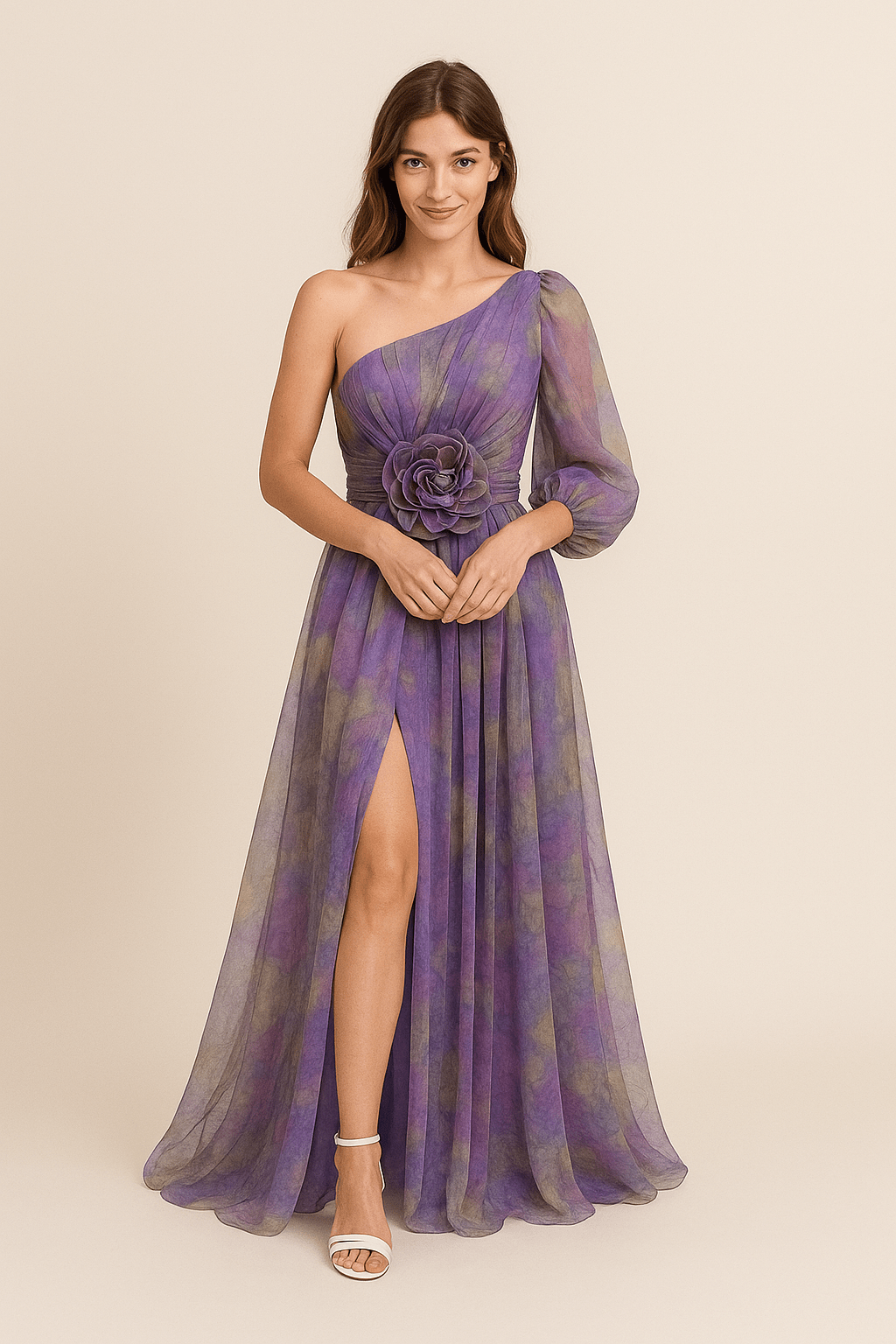 Party One Shoulder Dress | High Slit