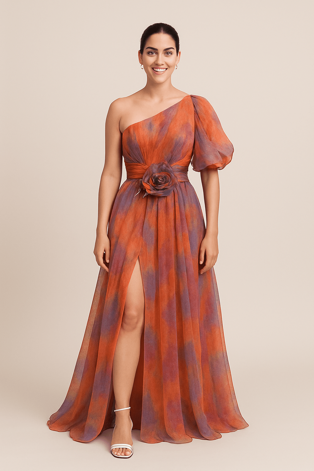 Party One Shoulder Dress | High Slit