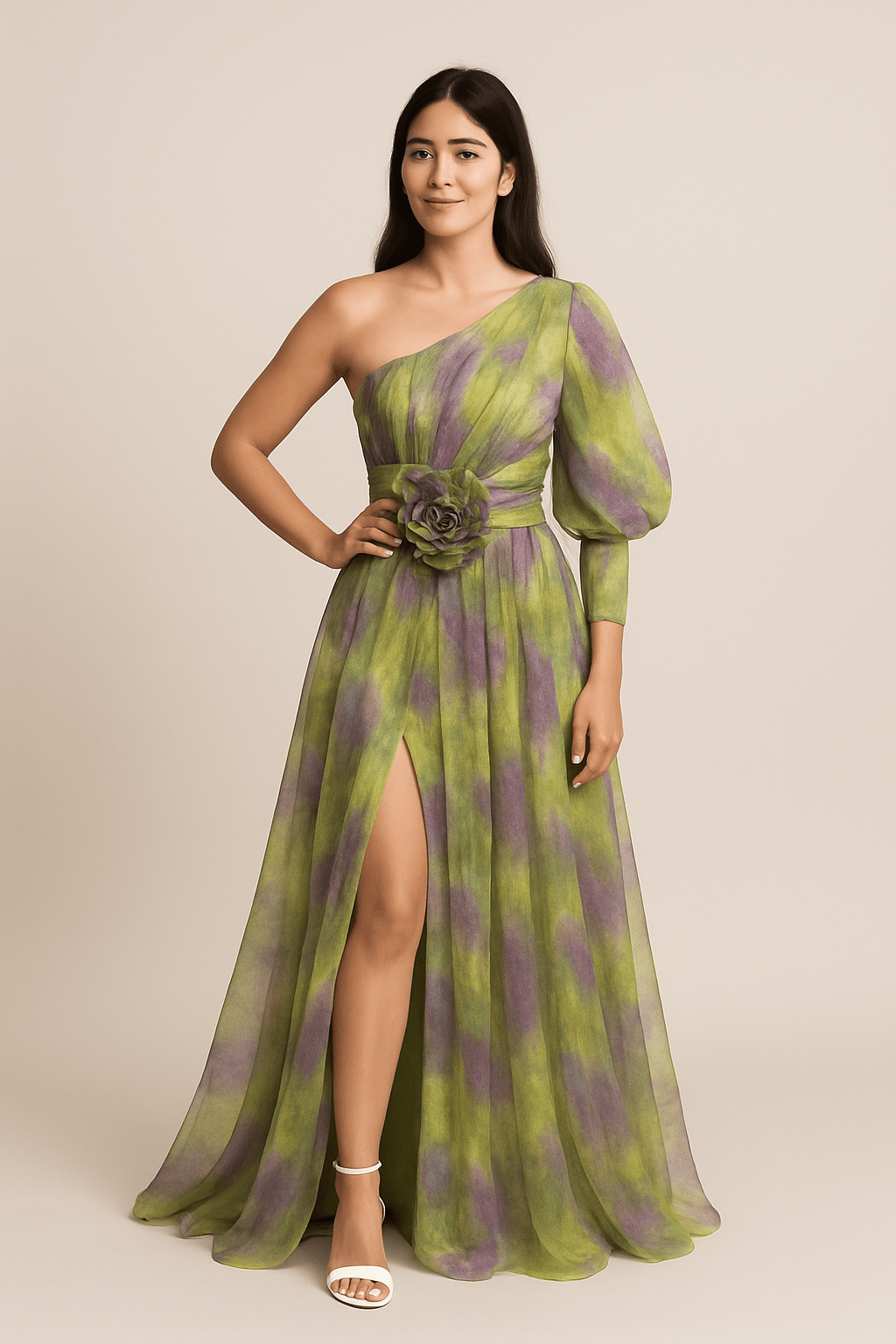 Party One Shoulder Dress | High Slit