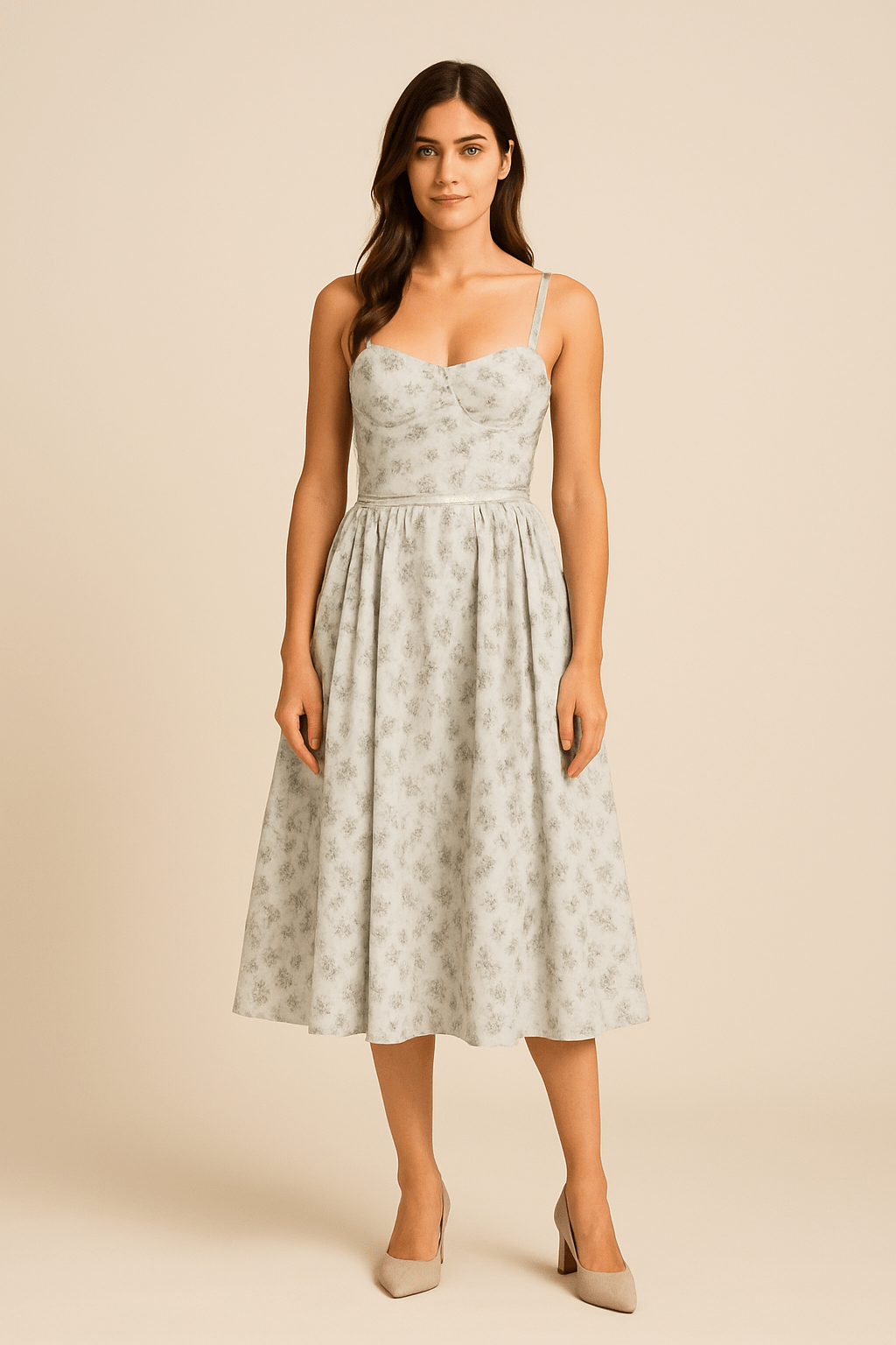 Party Waist Pleats Dress | Midi