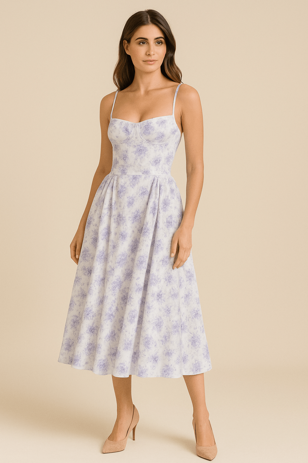 Party Waist Pleats Dress | Midi
