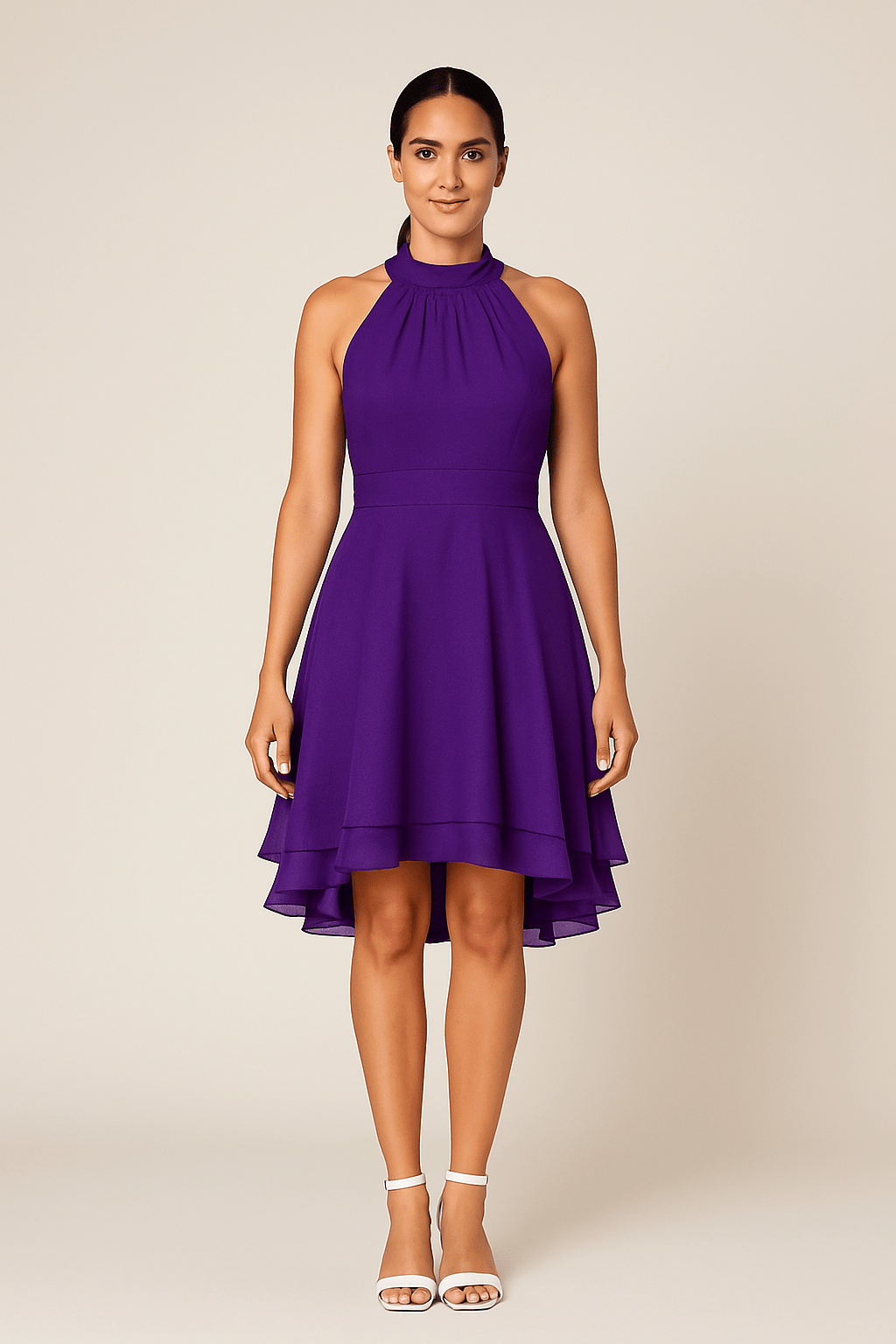 Party Halter Neck Dress | Fitted Waist