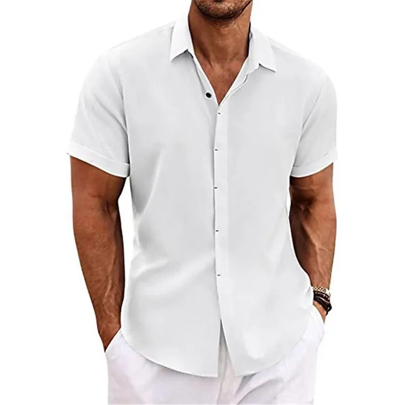 Men's Short Sleeve Beach Polo Shirt | Button