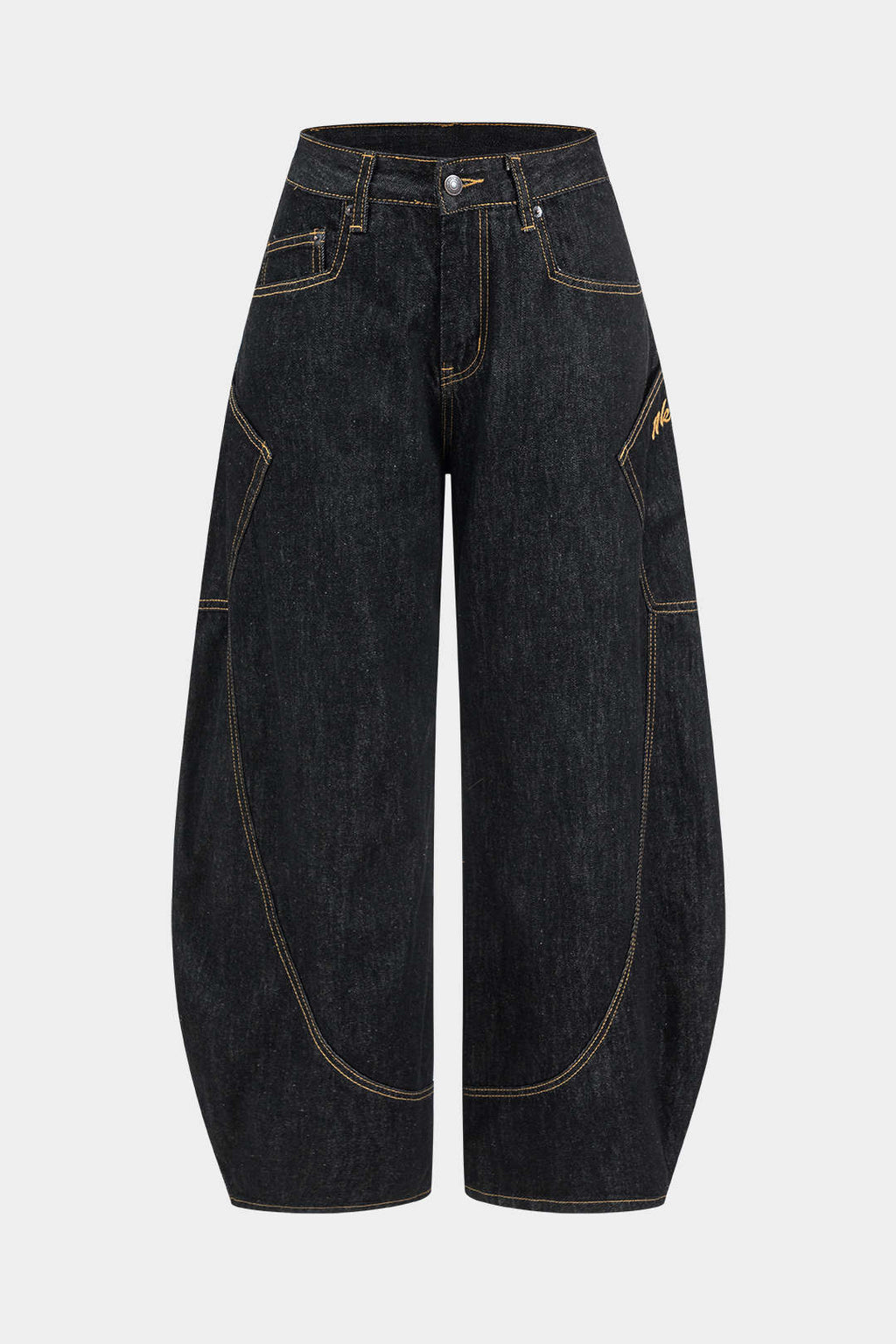 Women's Vintage Washed Wide Leg Barrel Jeans