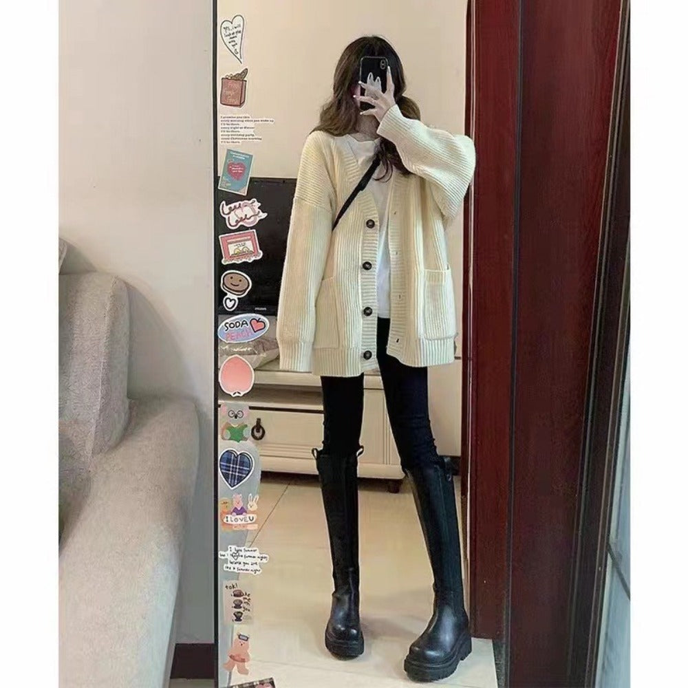 Knit Button Down Cardigan Sweater for Women - Luisa