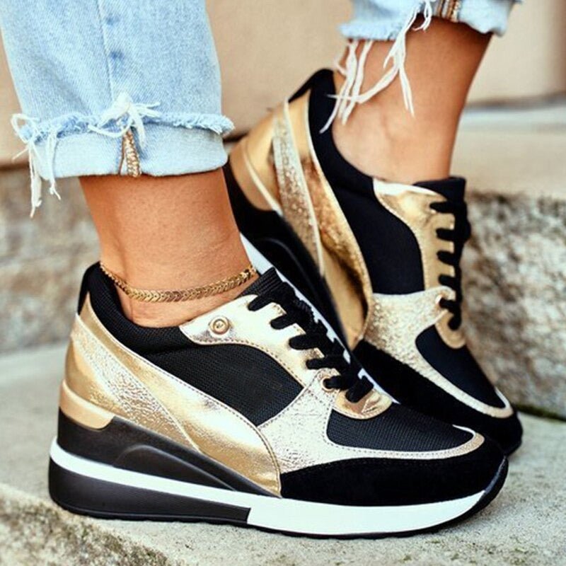 Women's Stylish Wedge Sneakers | Lace-Up