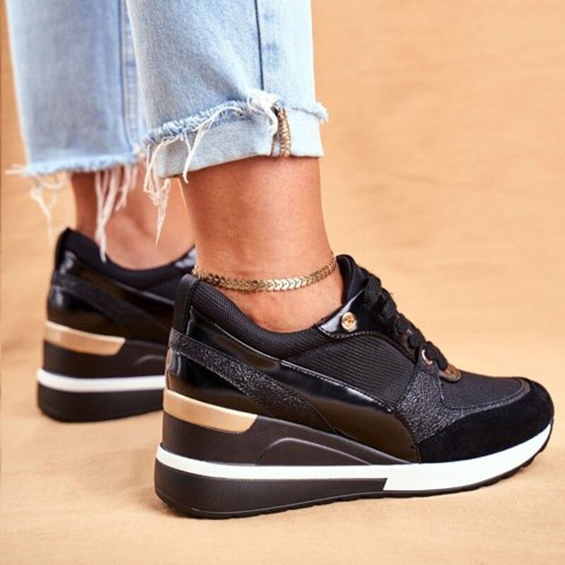 Women's Stylish Wedge Sneakers | Lace-Up
