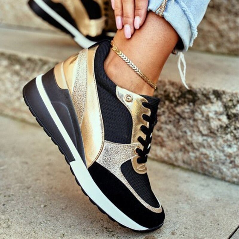 Women's Stylish Wedge Sneakers | Lace-Up