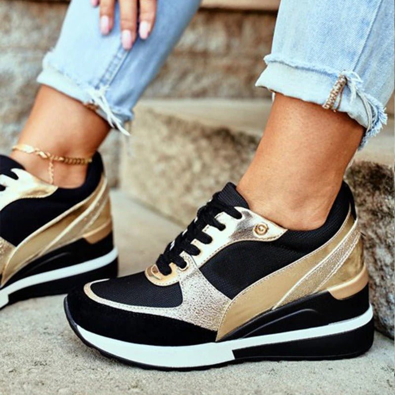 Women's Stylish Wedge Sneakers | Lace-Up