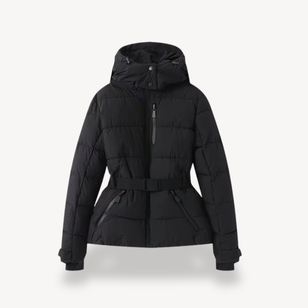 Women's Plaid Puffer Jacket | Waist