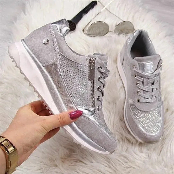 Women's Fashion Platform Sneakers | Lace-up and Zipper