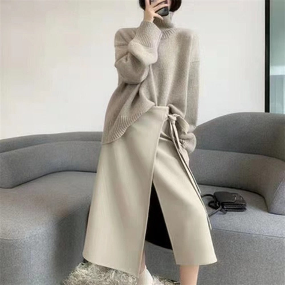 Knit Turtleneck Sweater with Long Sleeves for Women - Marusca