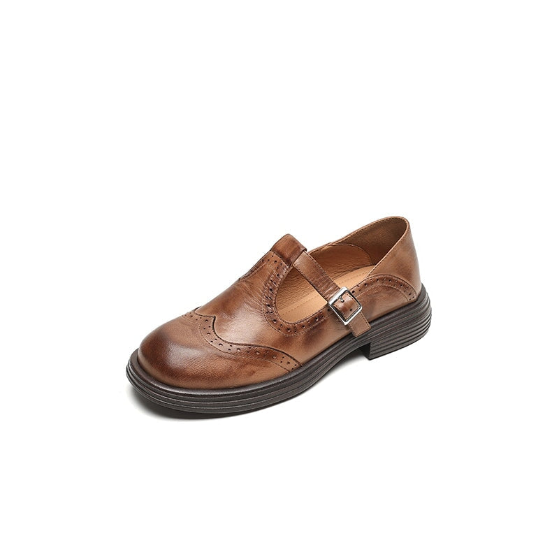 Women's Mary Jane Shoes with T-Strap | Wingtip