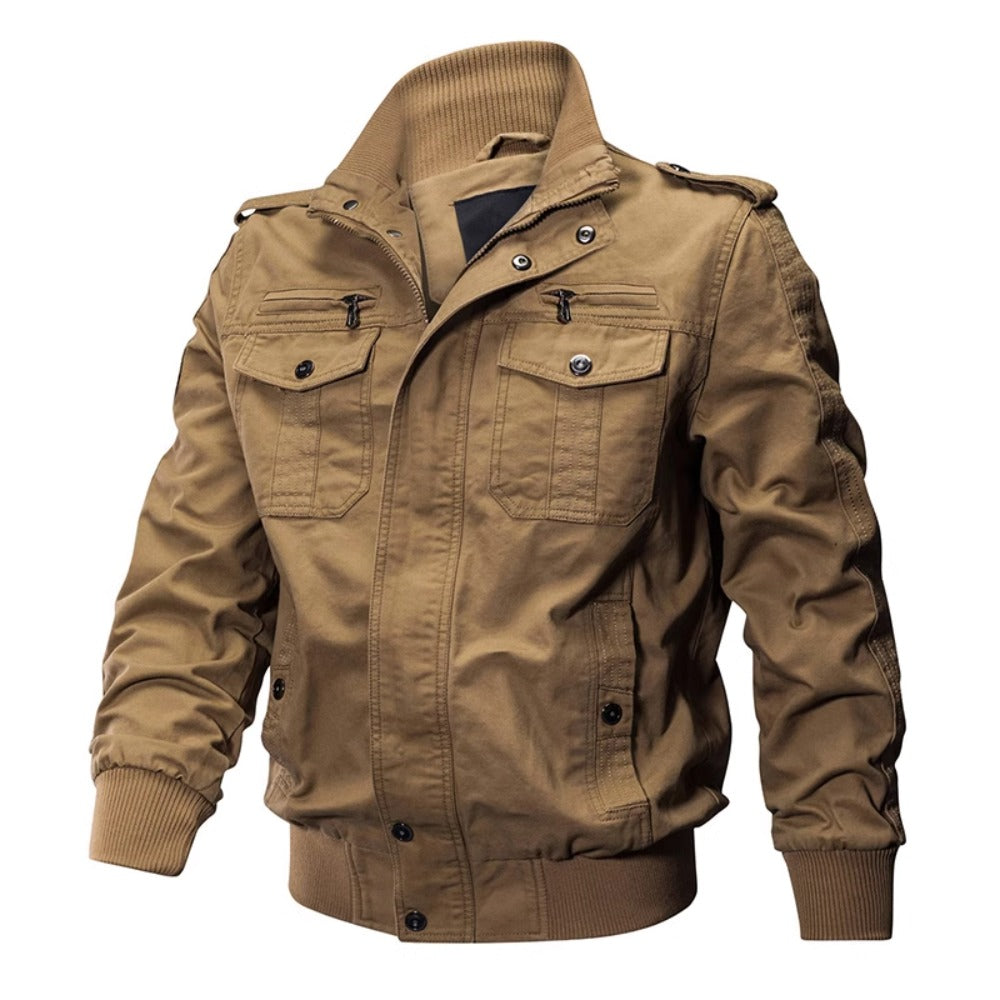 Zip Up Cotton Bomber Jacket for Men - Ambra