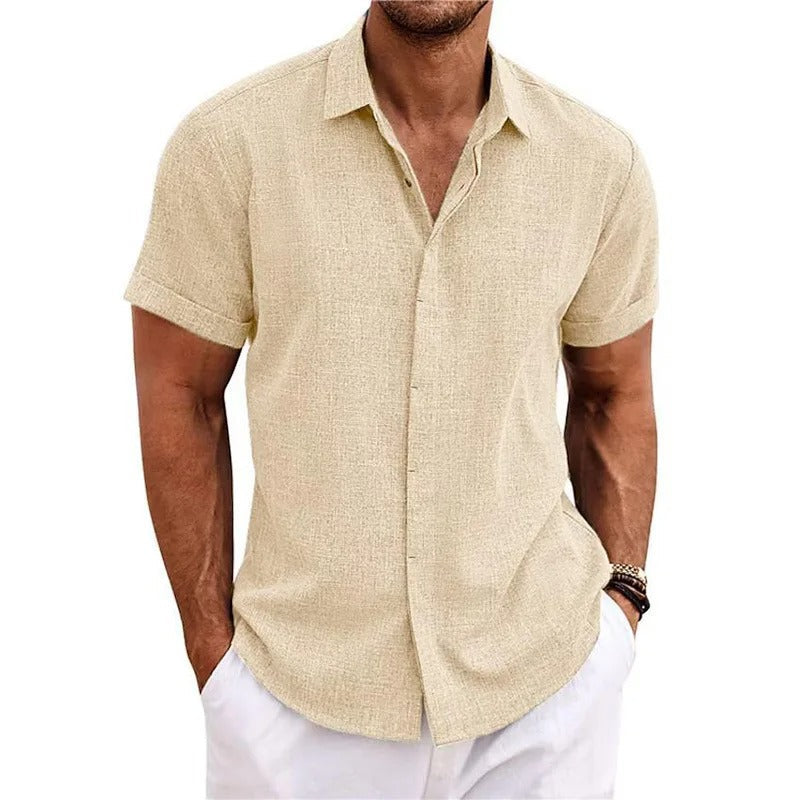Men's Short Sleeve Beach Polo Shirt | Button