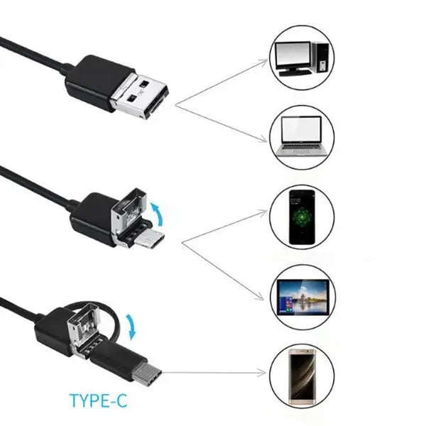 5m Cable Inspection Camera with Endoscope Functionality for Mobile Devices