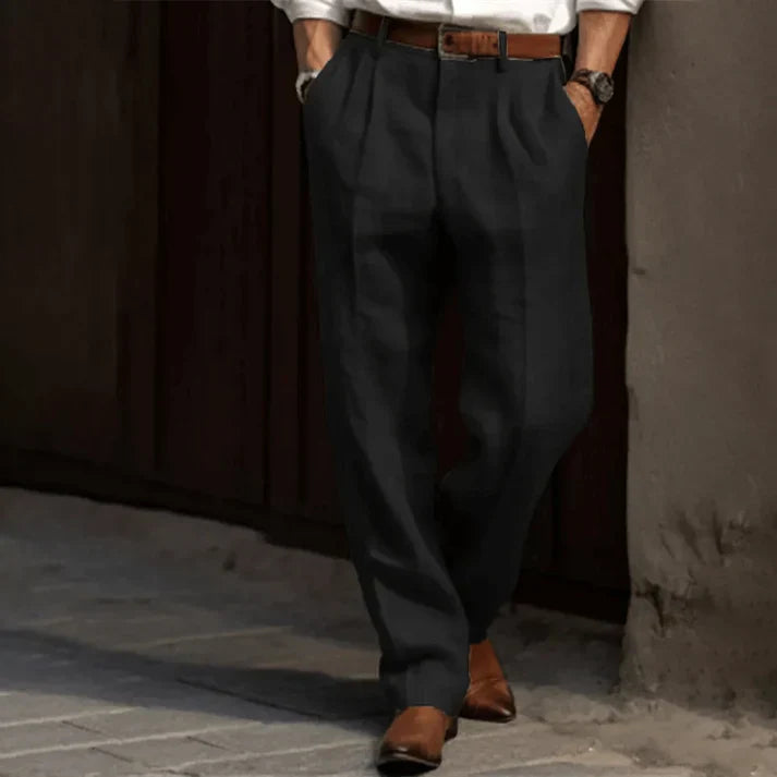 Men's Casual Linen Pants | Straight Leg