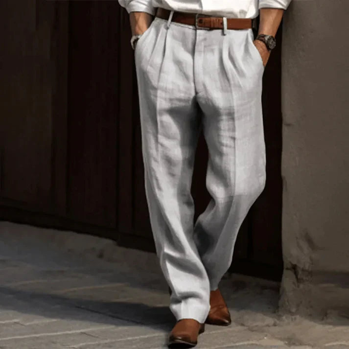 Men's Casual Linen Pants | Straight Leg