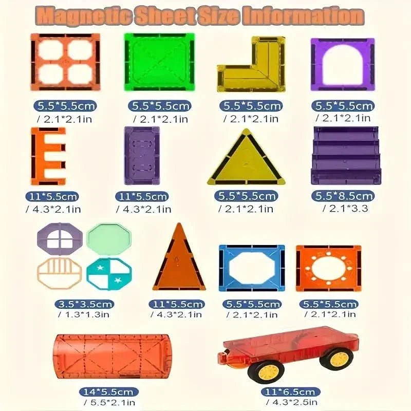 Magnetic Building Blocks for Creative 3D Construction and Learning Fun for Ages 2 and Up