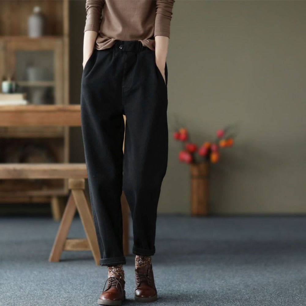 High Waist Tapered Pants with Pockets for Women - Vanna
