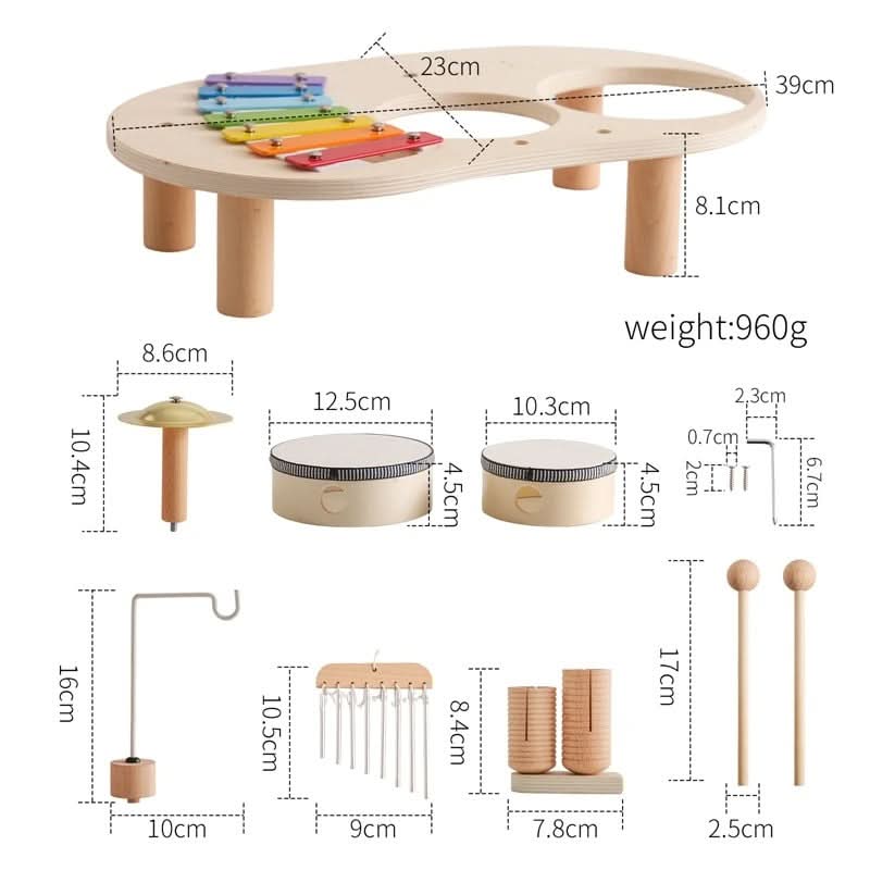 Musical Wooden Toy Set for Creative Babies Aged 12 Months and Up