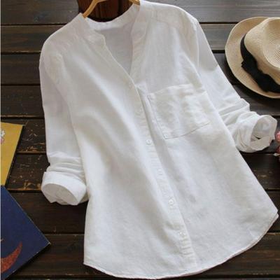 Women's Summer Button-Down Linen Blouse | with Breast Pocket
