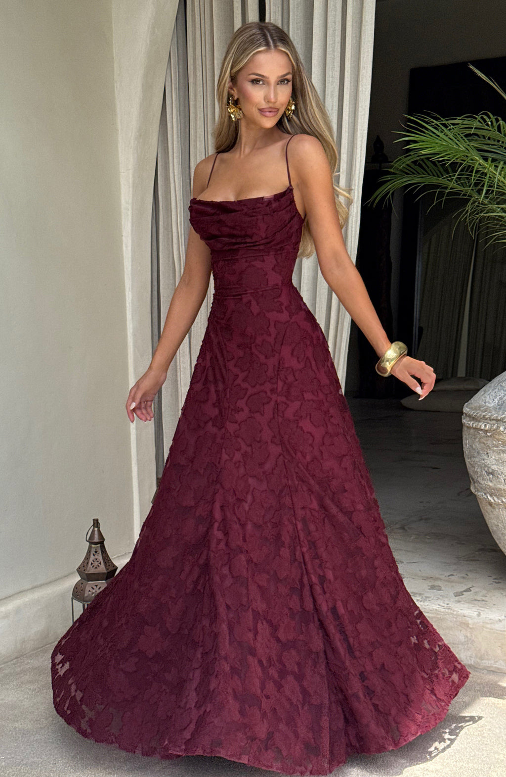 Women's Spaghetti Strap Wedding Guest Dress | Maxi