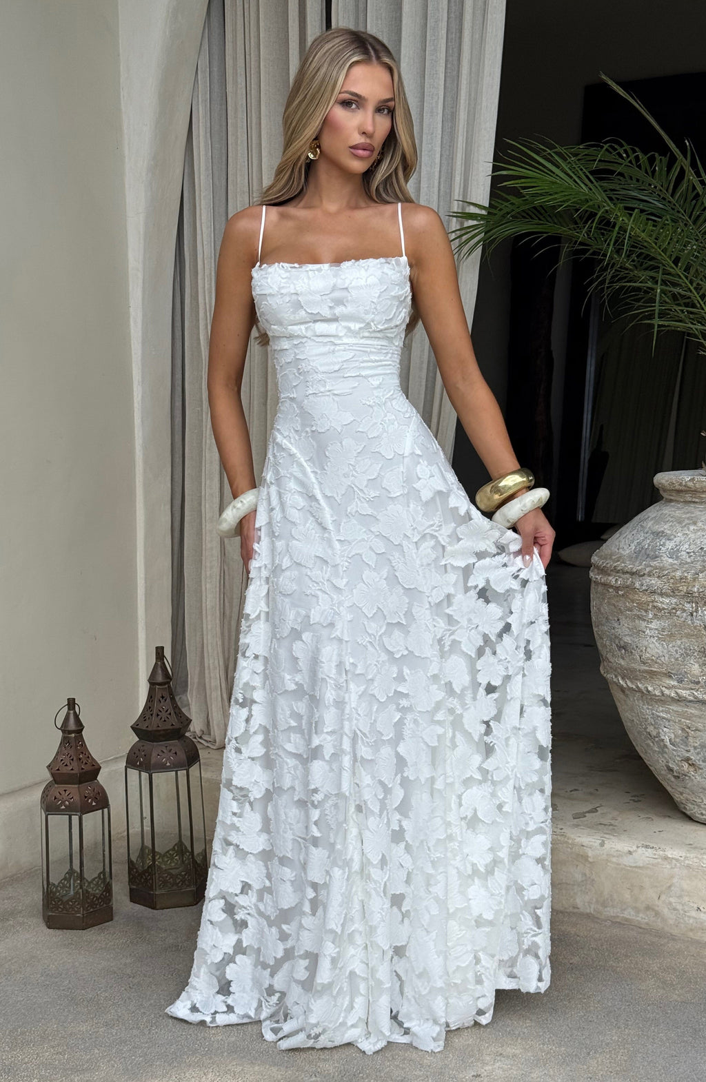 Women's Spaghetti Strap Wedding Guest Dress | Maxi