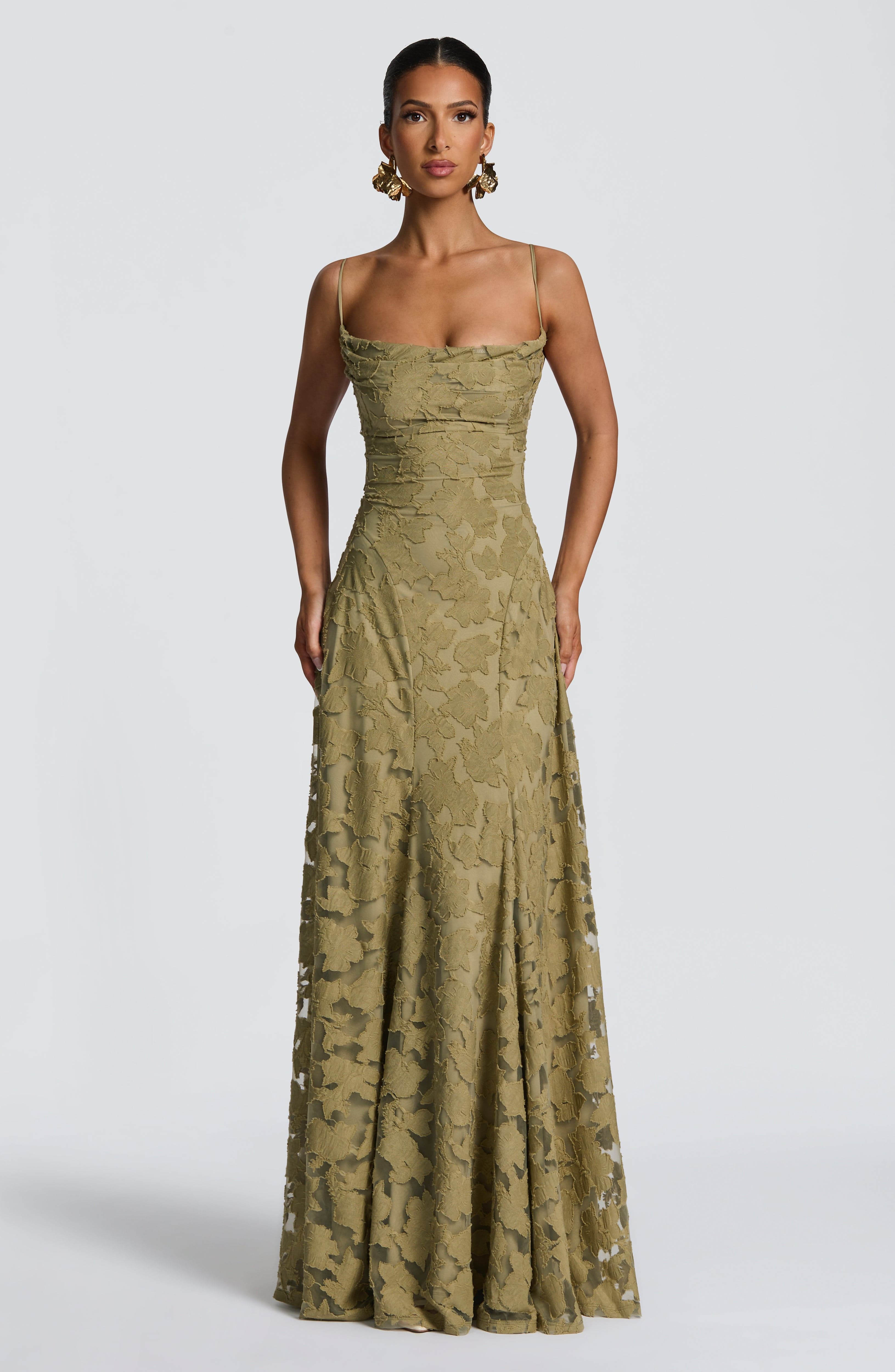 Women's Spaghetti Strap Wedding Guest Dress | Maxi