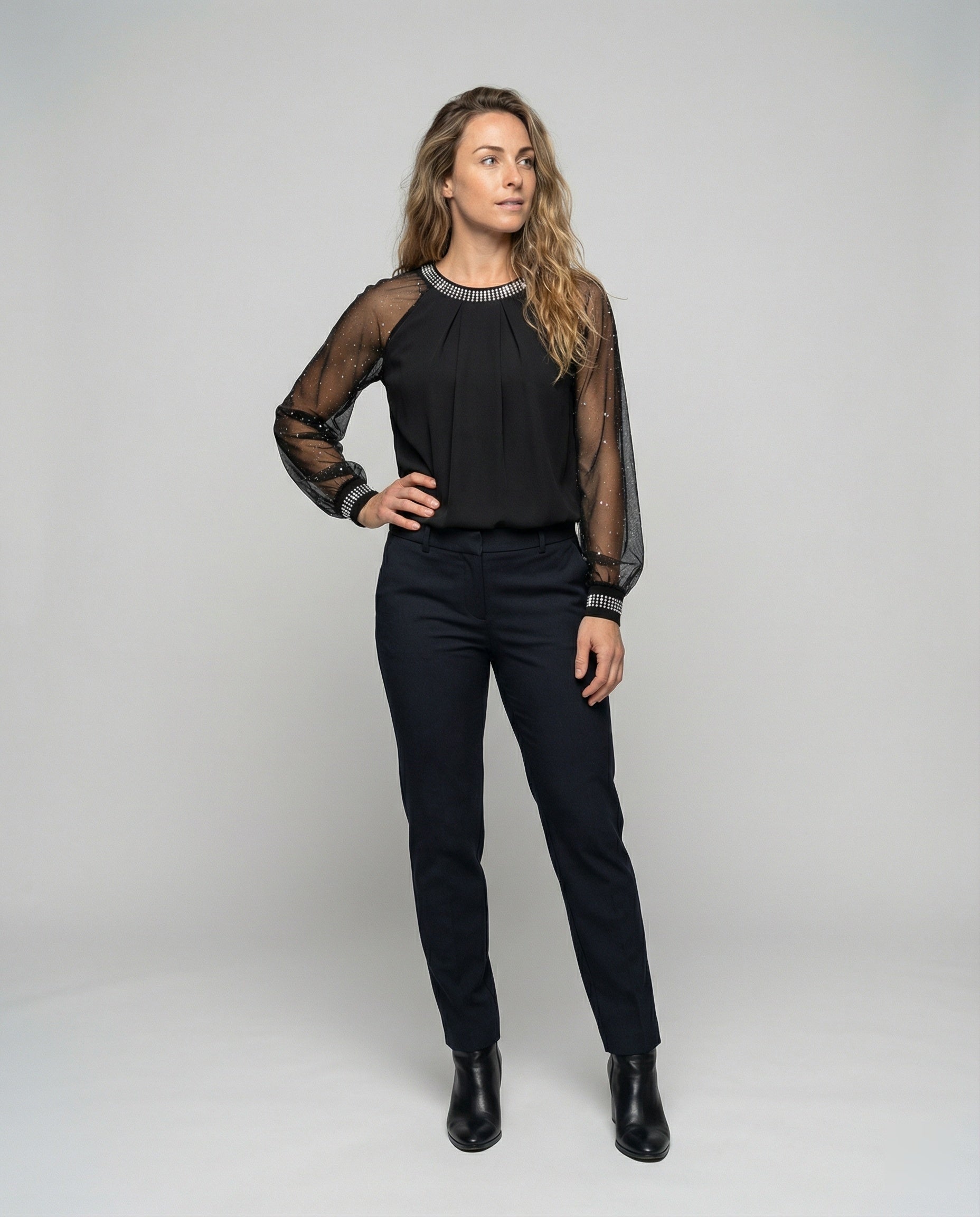 Women's Black Dressy Blouse | Long Sleeve