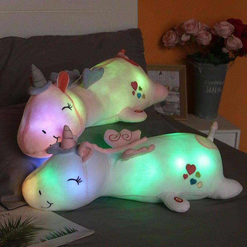 Glowing Unicorn Plush Toy | Cuddly Companion | Rainbow LED Lights | Ideal Gift for Children