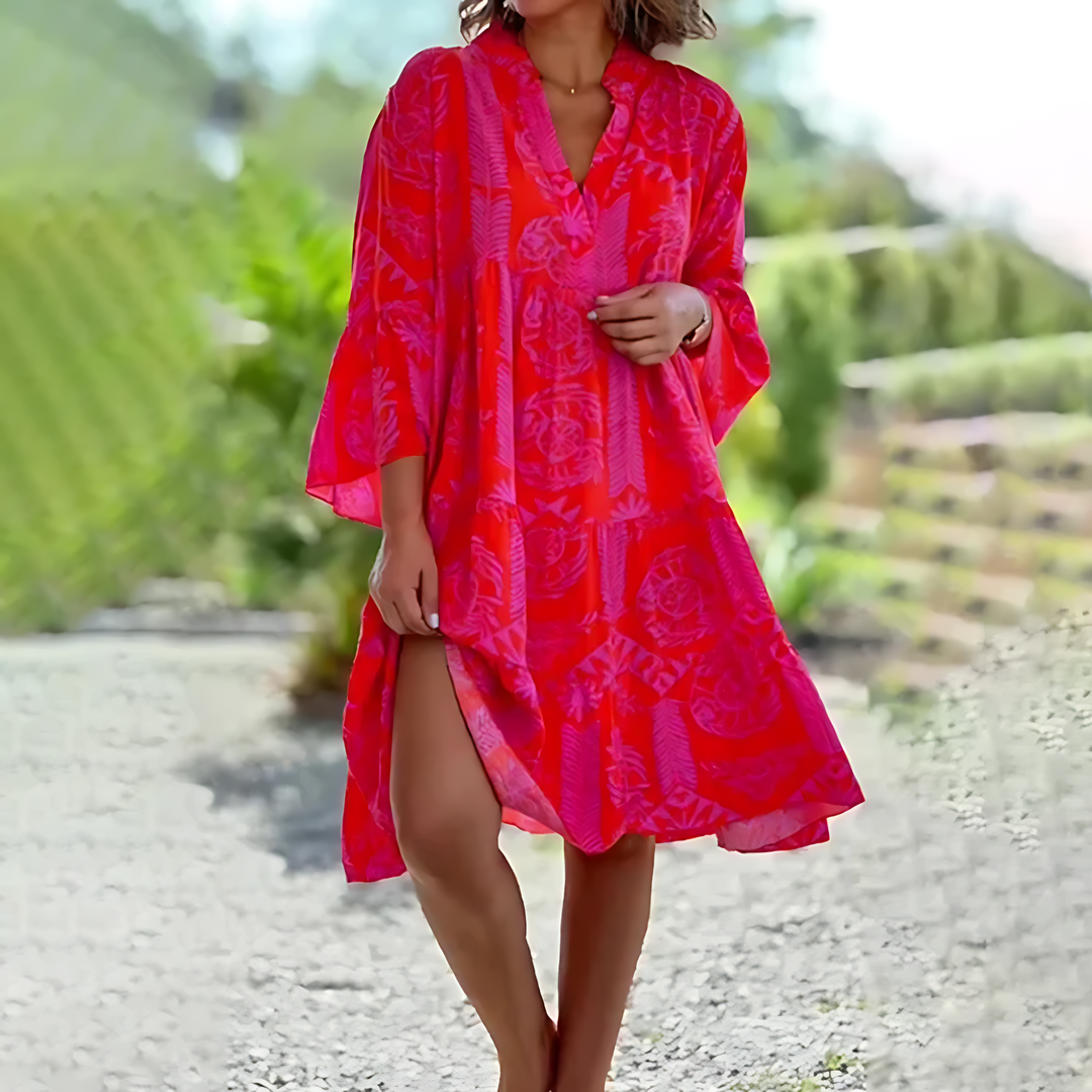 Women's V-Neck Beach Dress | Midi
