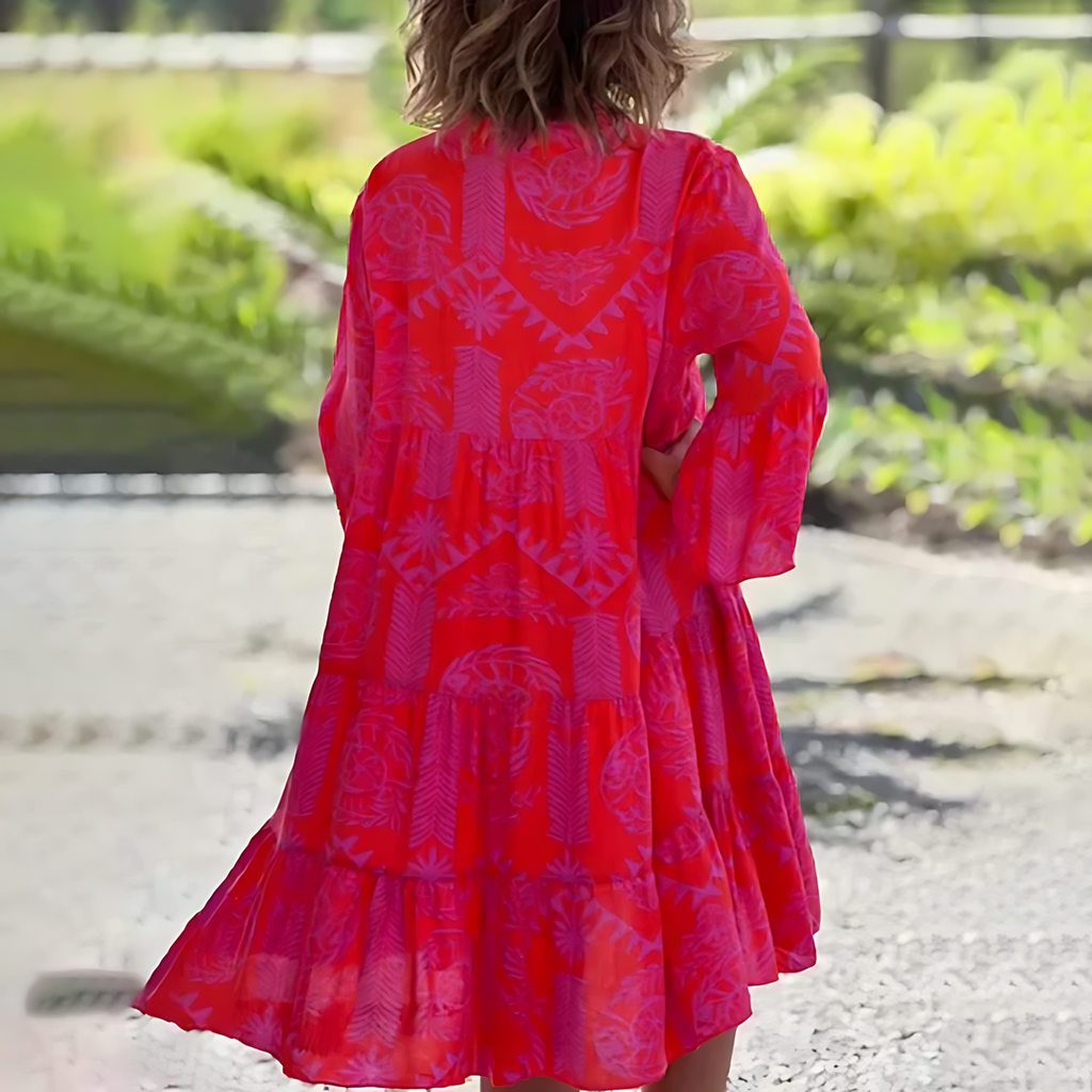 Women's V-Neck Beach Dress | Midi