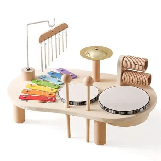 Musical Wooden Toy Set for Creative Babies Aged 12 Months and Up
