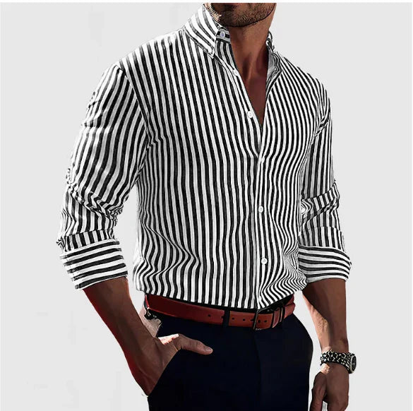 Men's Striped Long Sleeve Shirt | Casual