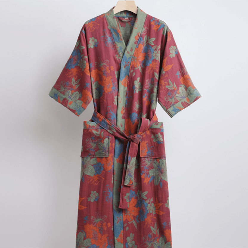 Organic Cotton Kimono Bathrobe for Breathable Comfort
