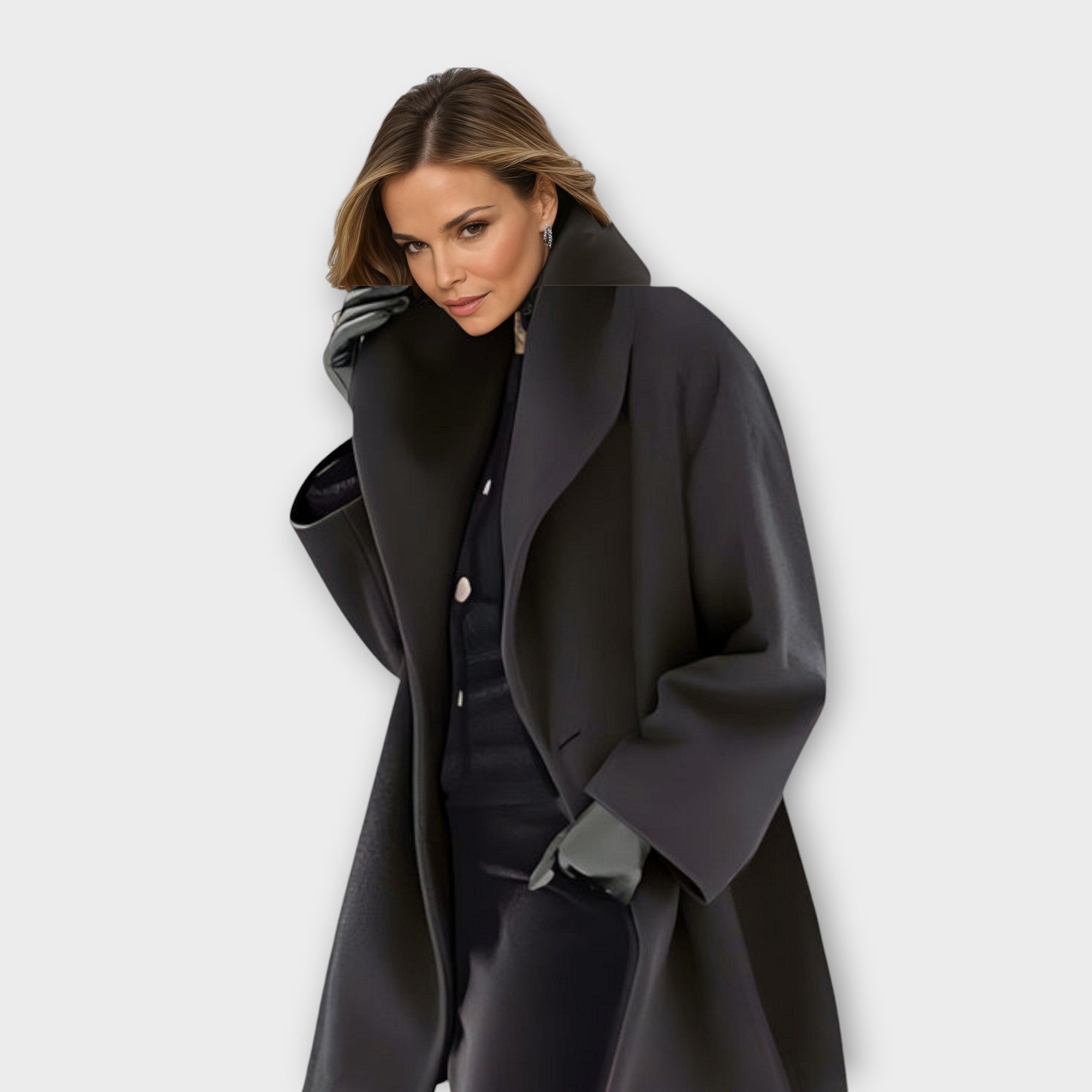 Women's Loose Woolen Coat | Hooded
