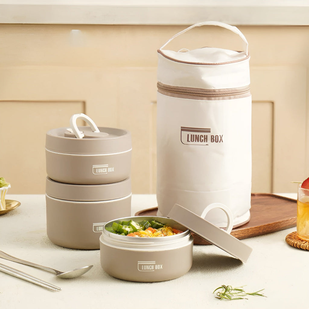 Insulated Lunch Box with Multi-Layer Compartments & Leak-Proof Design | Comes with Carry Bag